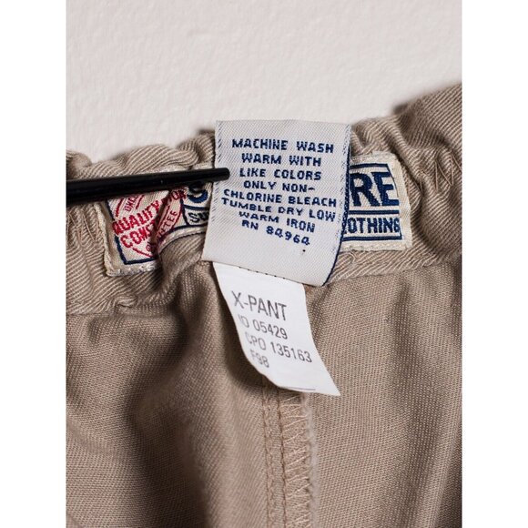 Deadstock Vintage Y2k Structure Mens Medium Wide Leg Cargo Pants Beige - Picture 5 of 8